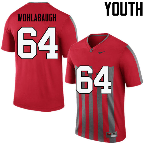 Ohio State Buckeyes Jack Wohlabaugh Youth #64 Throwback Game Stitched College Football Jersey